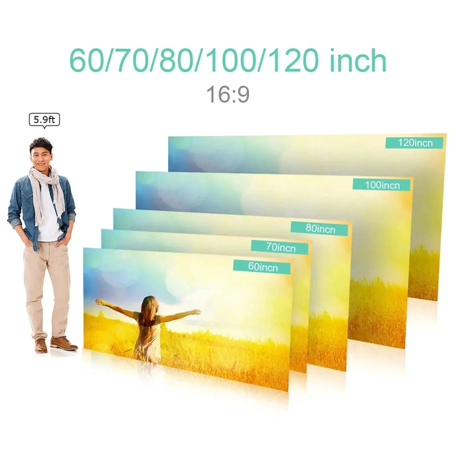 Portable Grey Projection Screen for Home and Office Use