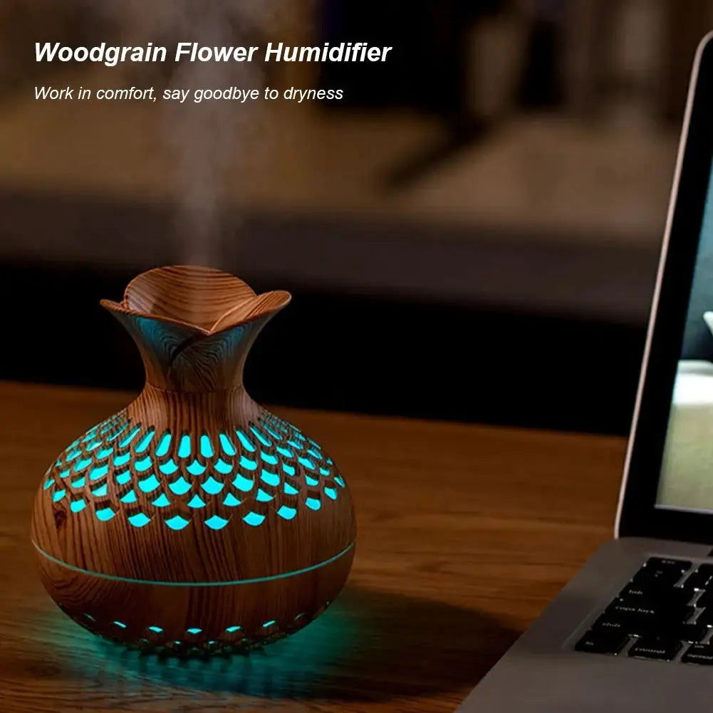 Wood Grain USB Aroma Diffuser Humidifier 300ml With LED - product image 3