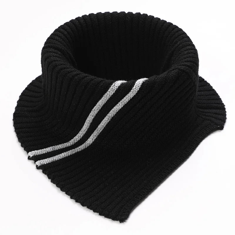 Striped Wool Knit Winter Scarf