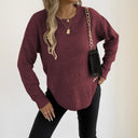 Marled Yarn Crewneck Pullover Sweater