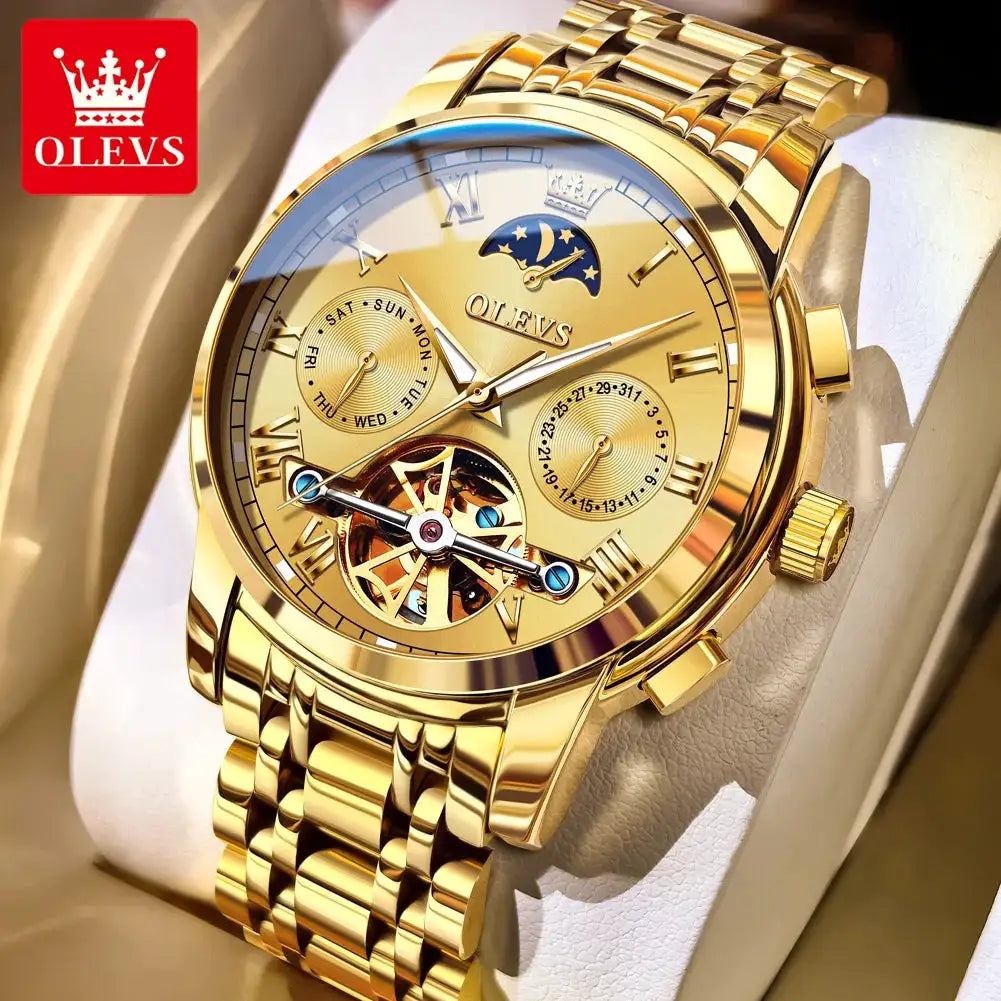 Olevs Mens Luxury Tourbillon Steel Watch — product image 10