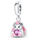 Charm Beads Sterling Silver Pink