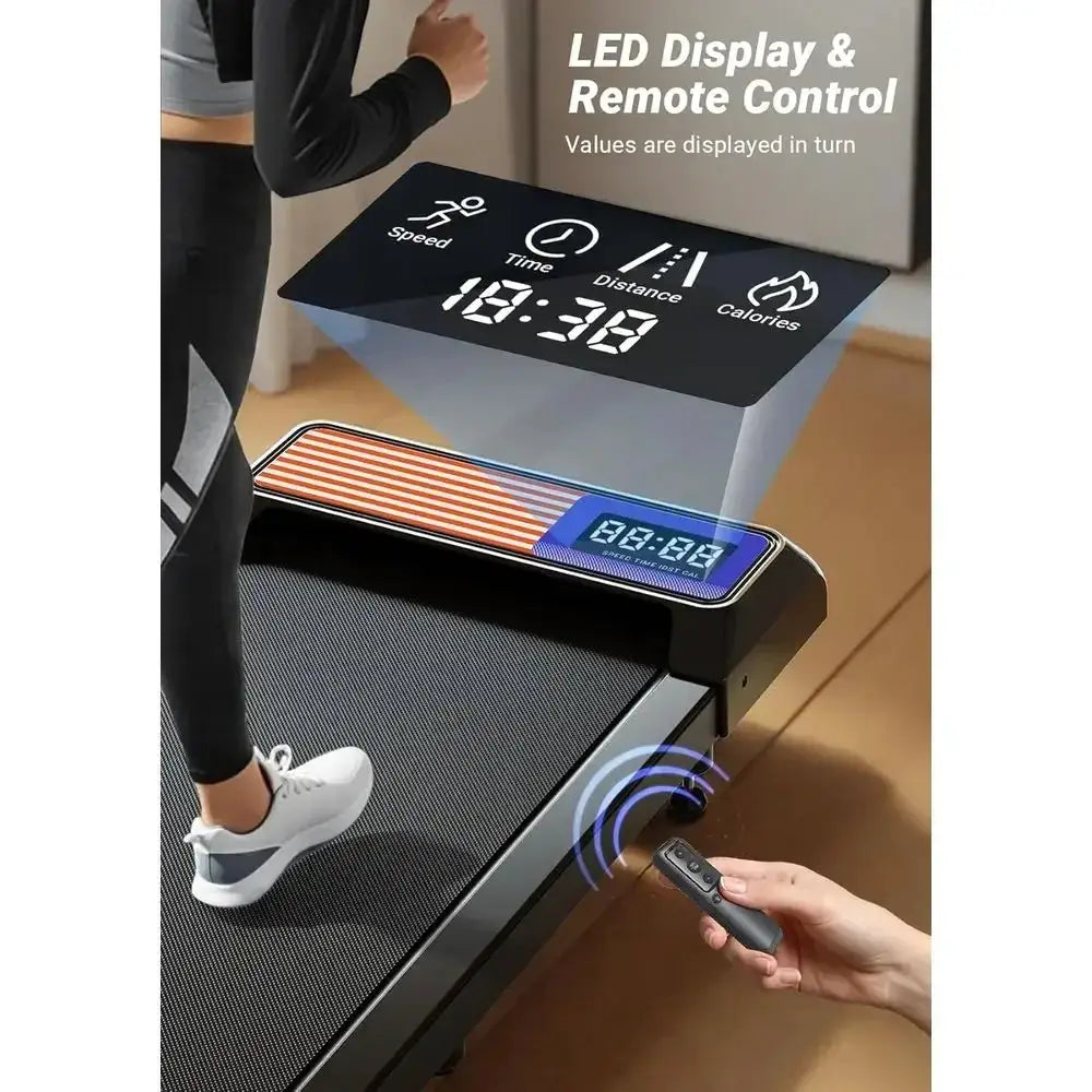 Compact 2.5 HP Under Desk Treadmill, Quiet 5% Incline, Supports 265-300 Lbs, 15 x 35.4 Walking Pad for Home & Office