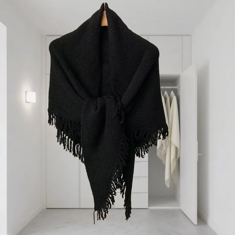 Tassel Knit Winter Scarf