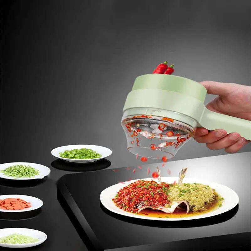 4In1 Electric Vegetable Cutter Set Handheld Wireless Chopper