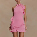 Flattering Halter Knit Dress For Summer