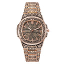 Vintage Floral Carved Men's Quartz Watch Sophisticated Timepiece