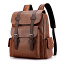 Men Backpack PU Leather Bagpack Large Laptop Backpacks