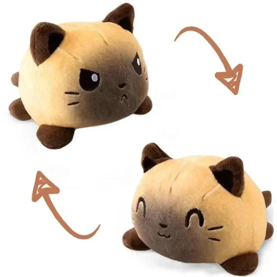 Double Sided Cat Plush Toy Soft Safe Kids Birthday Gift