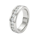 Sterling Silver Silver Moissanite Wedding Band Ring