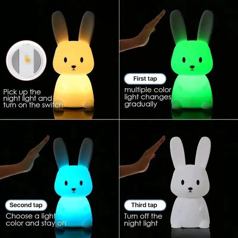 Rabbit Night Light Cute Bunny Lamp for Kids Sleep Glow