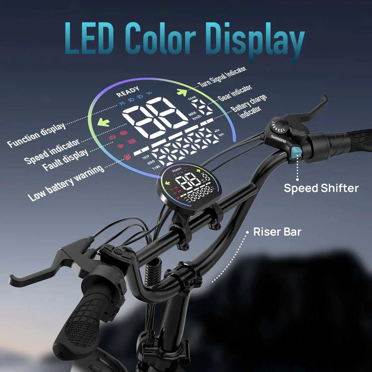 URLIFE T5 Foldable Electric Bike, 20 Inch Fat Tire Adult E‑Bike, 48V Removable Battery, Long Range Up to 80 Miles, Full Suspension All‑Terrain Electric Mountain Bicycle