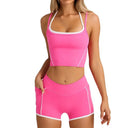 Sports Set Women Yoga Running Vest Shorts Bra High
