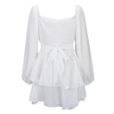 Square Neck Chiffon Ruffle Romper