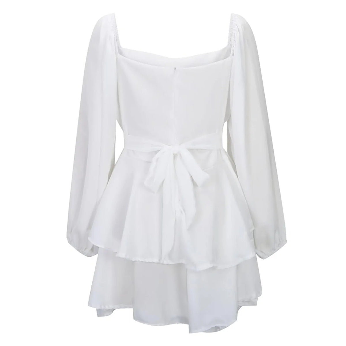 Square Neck Chiffon Ruffle Romper