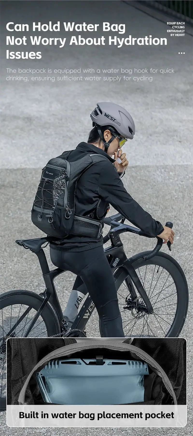 West Biking Hydration Backpack For Sports And Outdoors — product view 13