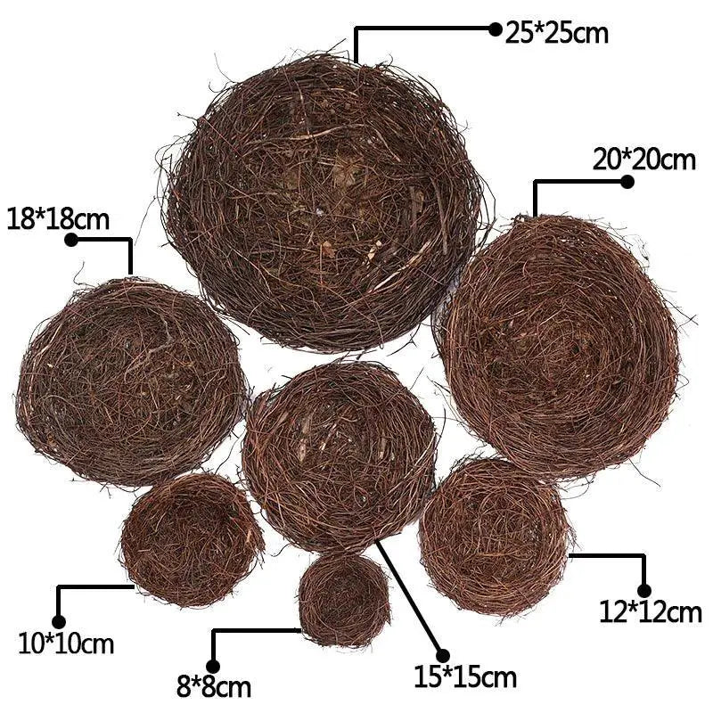 Round Rattan Bird Nest Easter Decor Bunny Eggs Vine