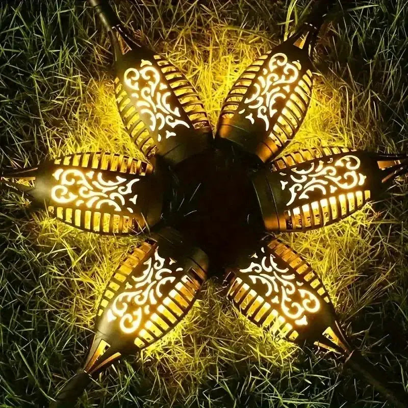 12 LED Solar Flame Torch Light Flickering Waterproof Lamp