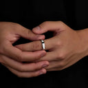 Round Moissanite Ring in Sterling Silver Pave Setting