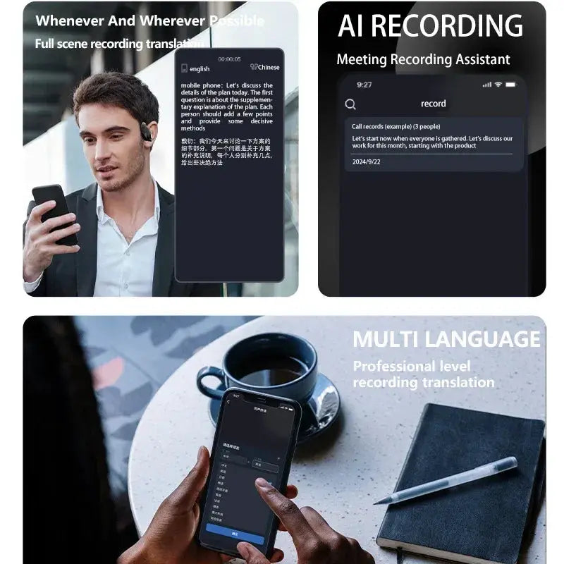 Wireless Bluetooth Translation Earbuds With AI Translation