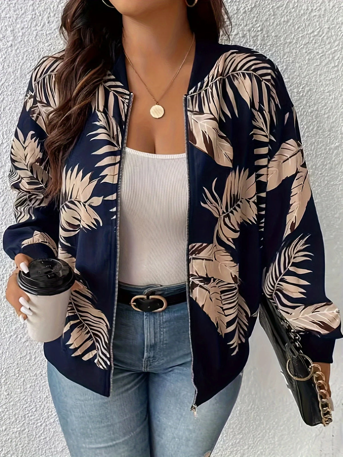 Plus Size Blue Fashion Jacket