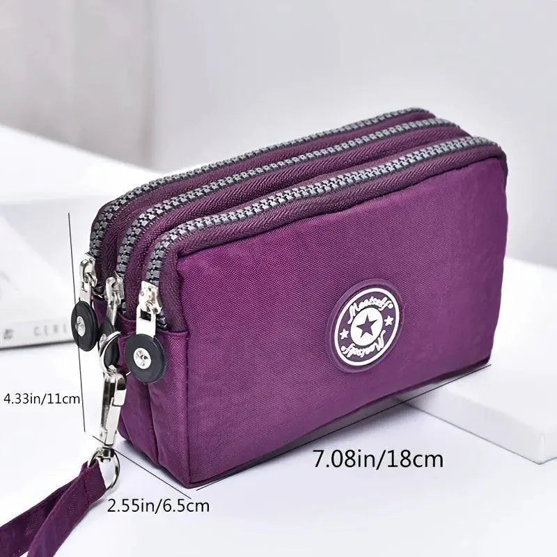 Chic Three Layer Zipper Handbag For Organizing Essentials