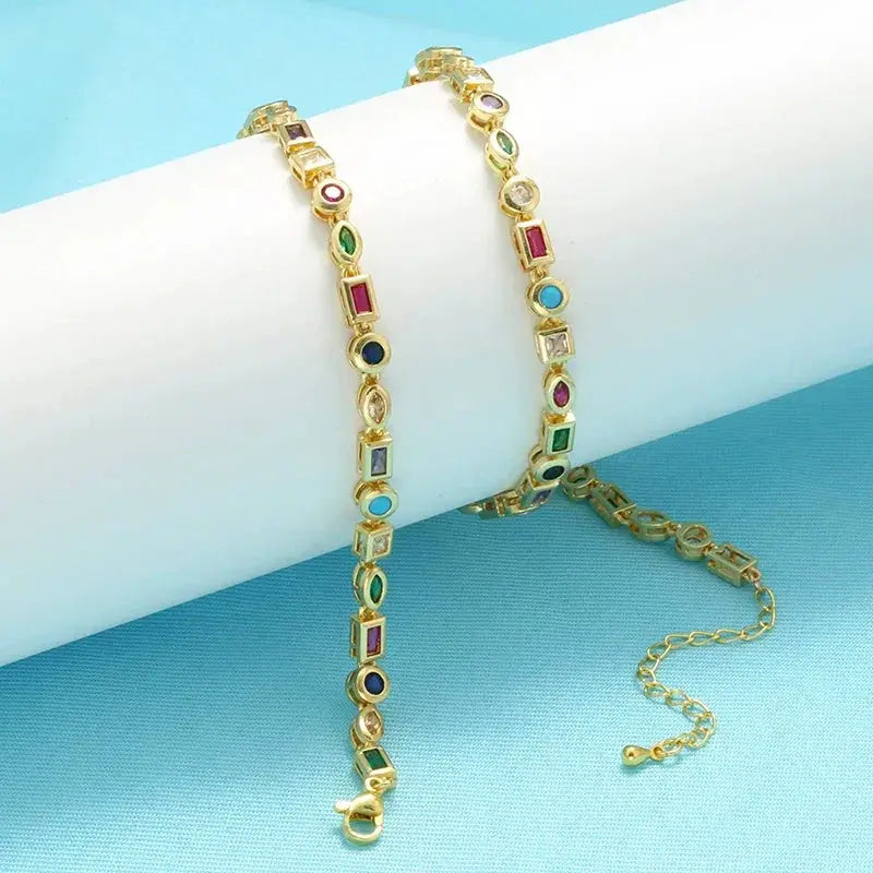 Zhukou Candy Necklace Women Cubic Zirconia Couples Jewelry