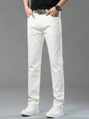 Four Season New Men's Yellow Jeans Fashion Business Casual