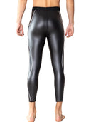 Men Fashion White Splicing Leather Pants Waist Trainer Sale