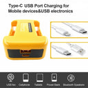 Portable USB Charger Adapter for Makita Dewalt Milwaukee Batteries