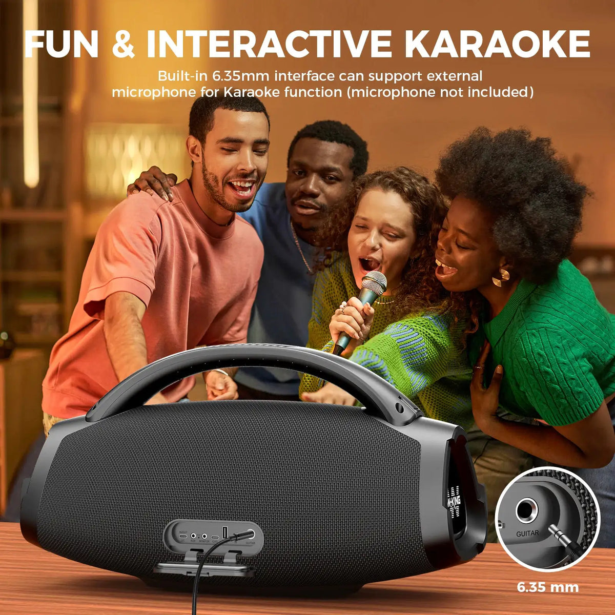 W-KING X20 200W RMS Portable Bluetooth Speakers, Massive Bass Party Boombox IPX7 Waterproof Speaker Large, Loud Outdoor Speaker