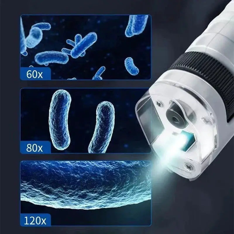 Mini Pocket Microscope Kit 60x To 120x For Kids Science