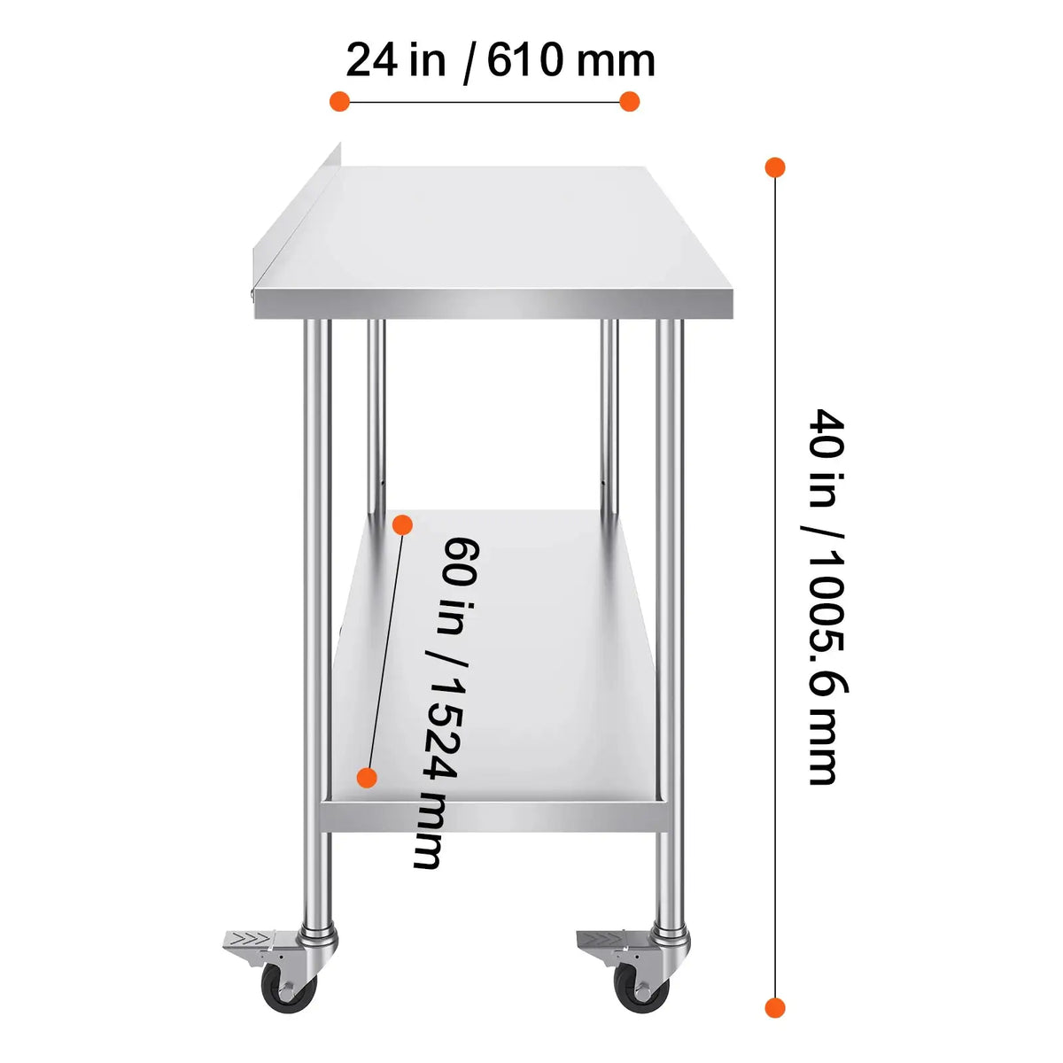 SucceBuy Stainless Steel Work Table Commercial Food Prep — product view 8