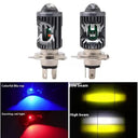 LED Motorcycle Light Bulb LED Fisheye Lens Dual Color White