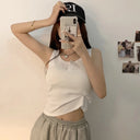 Tank Top for Women Ribbed Button Down Sleeveless Blouse