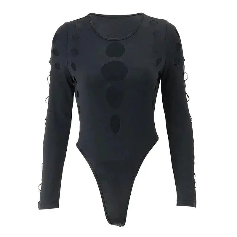 Sultry Chic Punk Bodysuit For Bold Women Rebel Fashion
