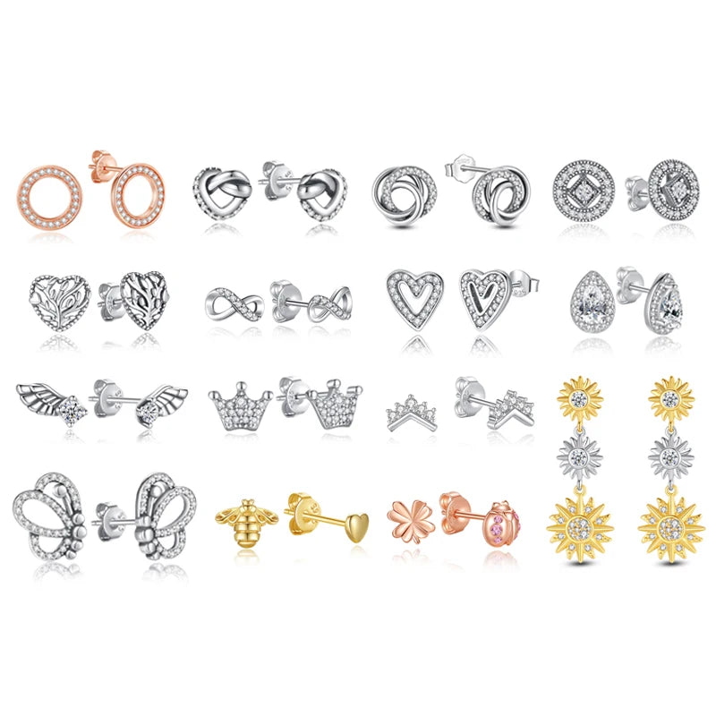 Sterling Silver Earrings Infinity Love