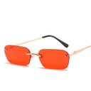 Unisex Rimless Rectangle Sunglasses with UV400 Protection