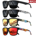Square Sunglasses For Men Women - UV400 4 Pcs Set