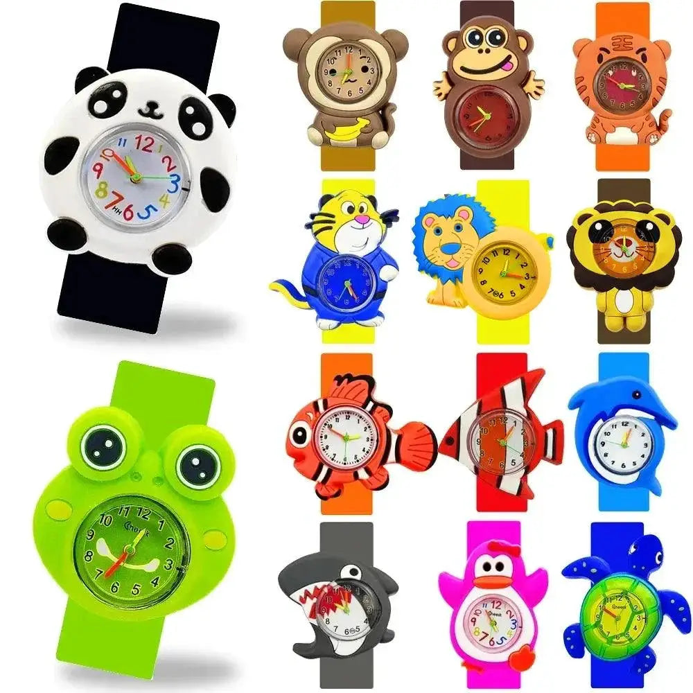 Colorful Cartoon Slap Watches For Kids Educational Gift