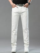 Four Season New Men's Yellow Jeans Fashion Business Casual
