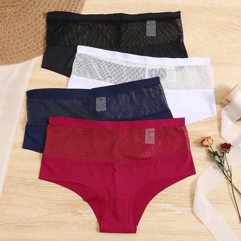 Seductive Lace Panel High Waist Panties for Women Intimates