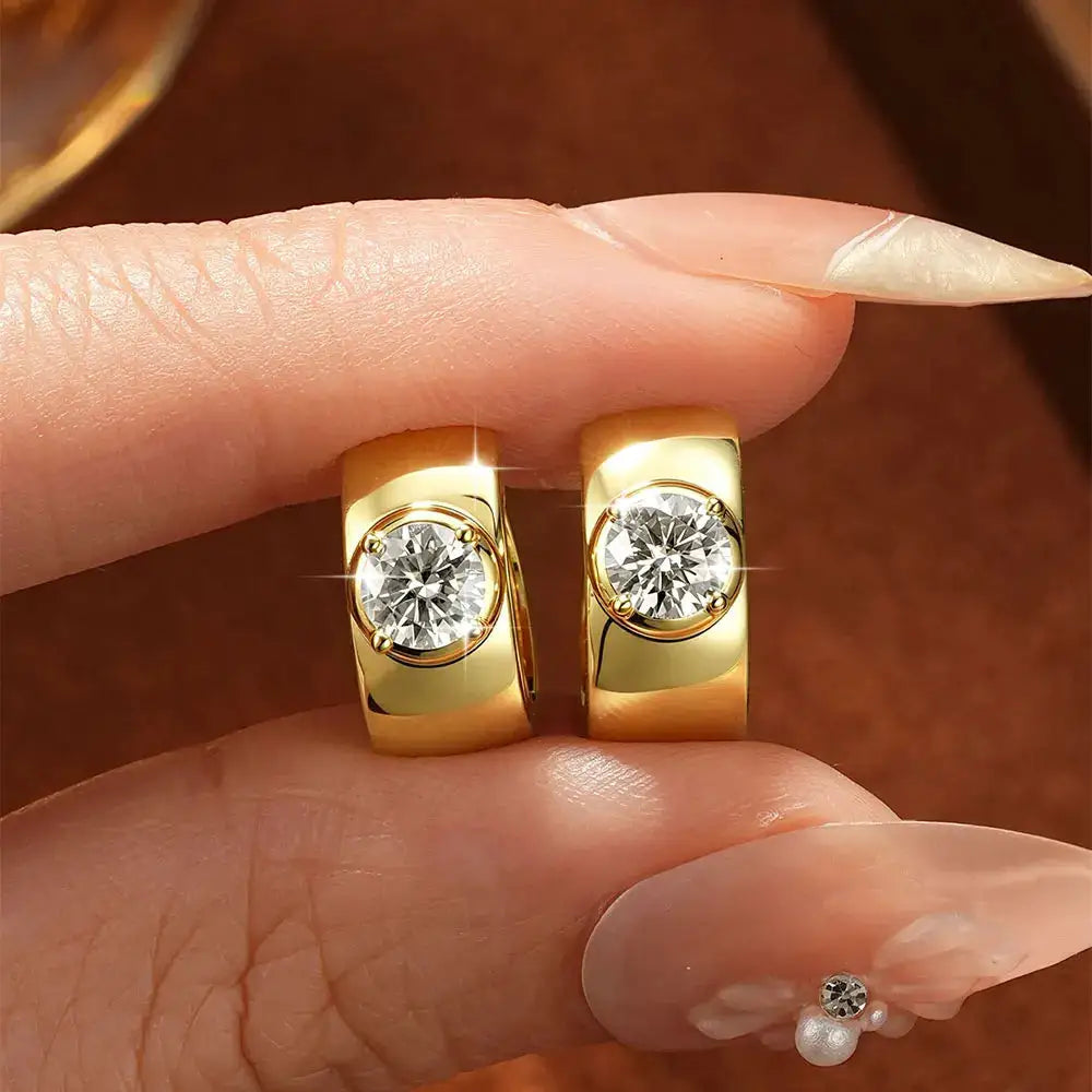 Luxury Gold Moissanite Hoops — product image 7