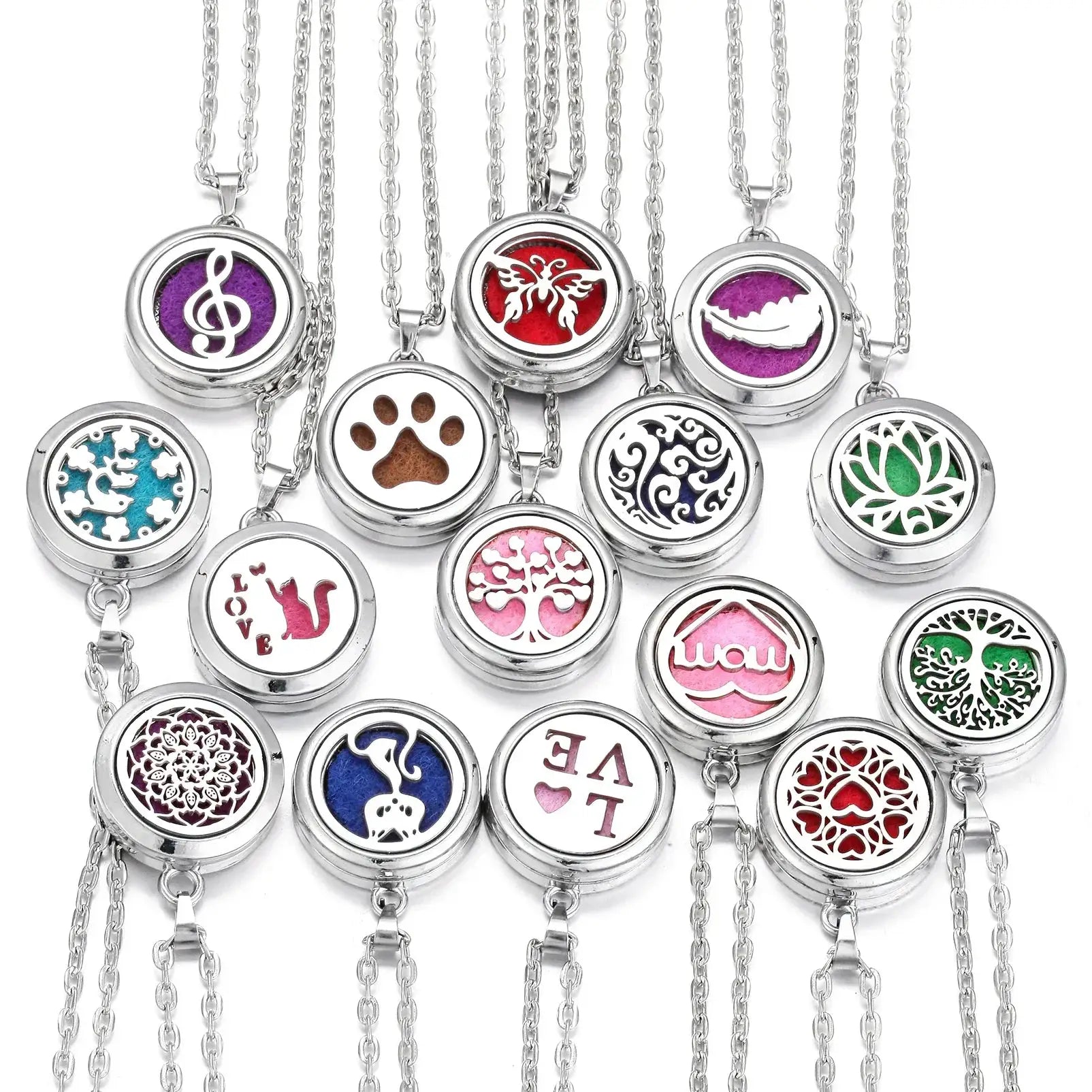Stainless Steel Tree Of Life Aromatherapy Necklace For Women