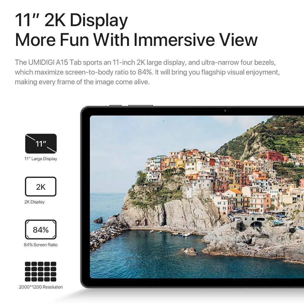 UMIDIGI A15 Tab 11 Inch 2K HD Android Tablet 8GB RAM