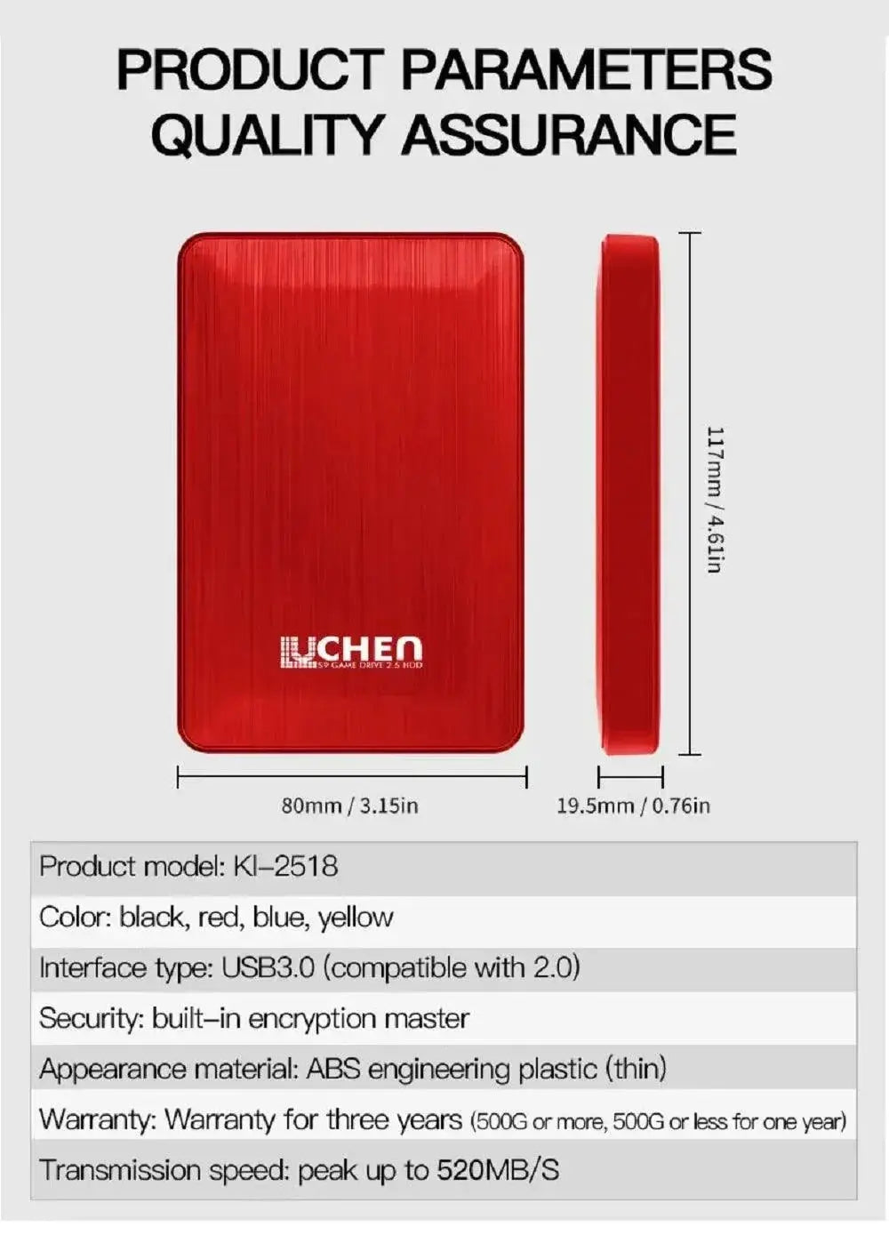 High Speed External SSD For Mac Laptop Portable Storage
