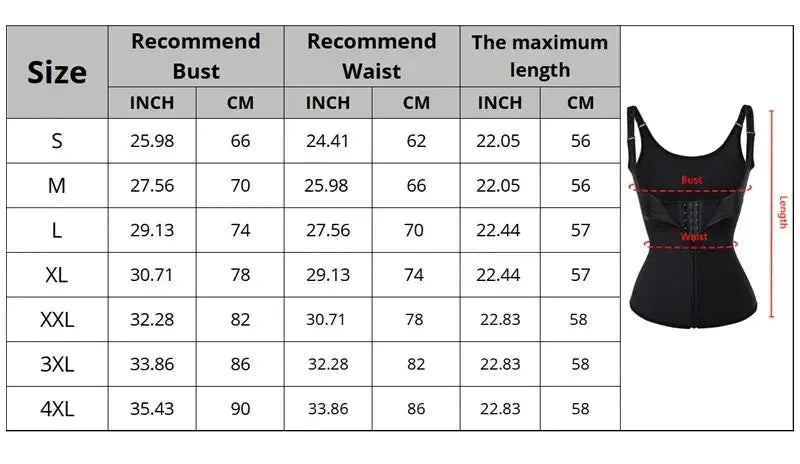 Neoprene Waist Trainer Corset Zip Vest Slimming Girdle