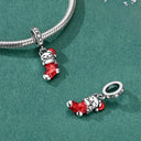 Silver Charm Pendant Christmas Stocking