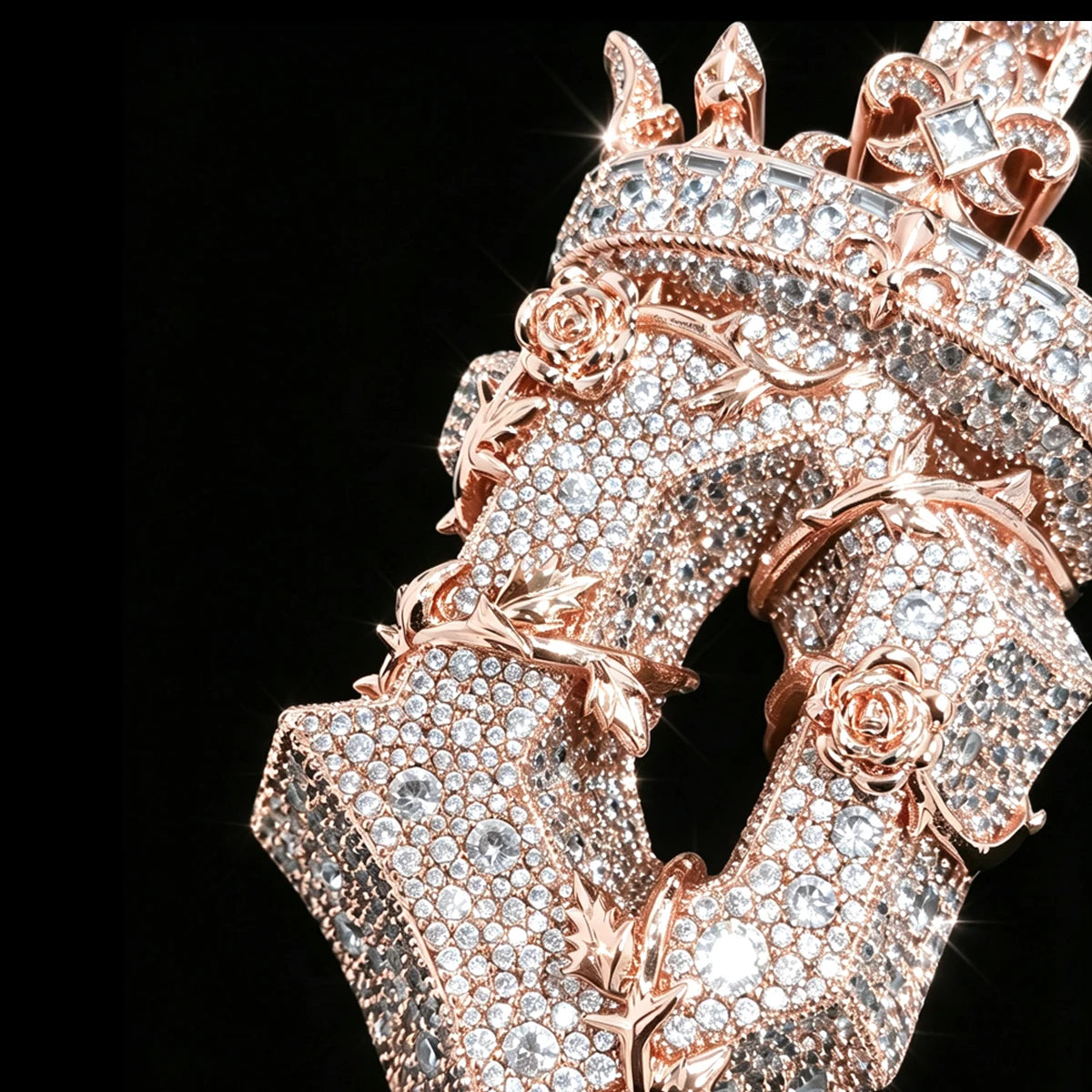 Iced Out Crown Rose Thorn