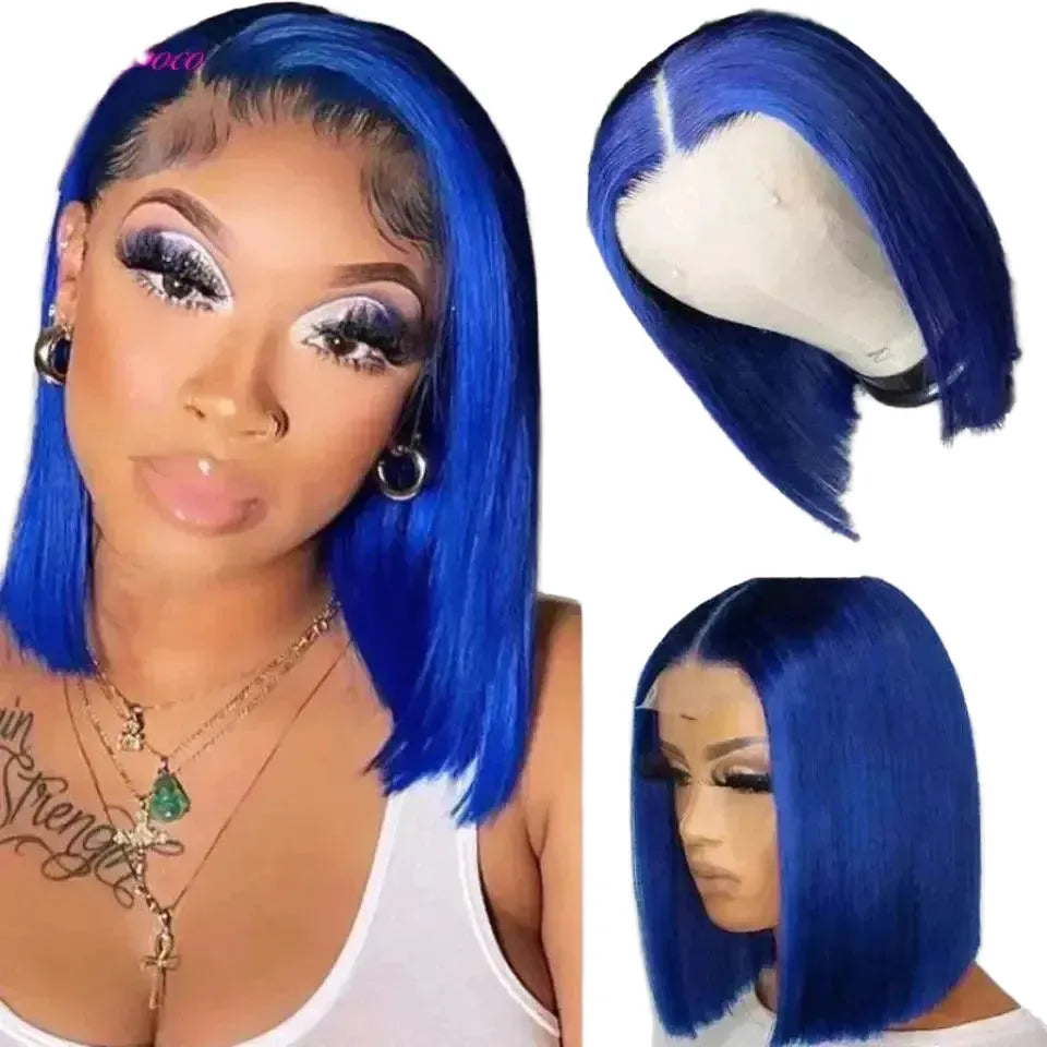 Blue Lace Front Wig for Women Comfort — Natural Color